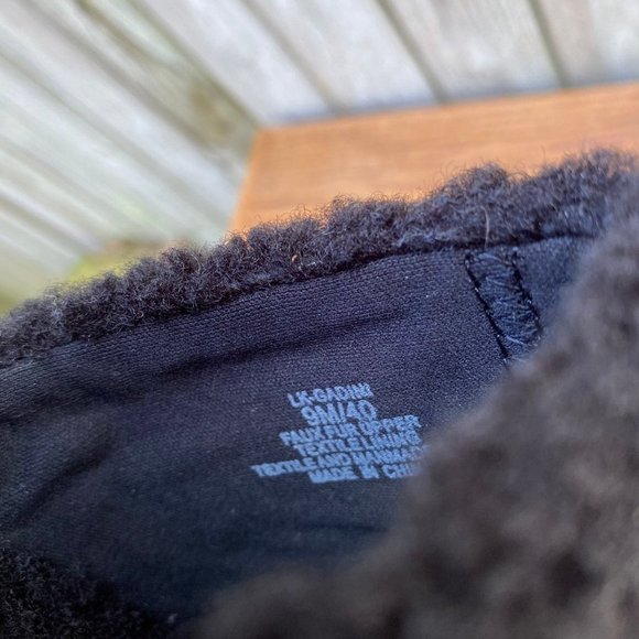 Lucky Brand Black Fuzzy Gadini Slipper Shoes 9 - Picture 7 of 8